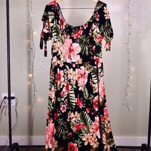 Hawaiian Floral Maxi Dress - Vibe - Size 2XL - Plus